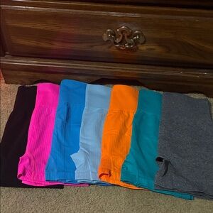 SHEIN Kids Colorful Shorts Set - Black, Pink, Blue, Orange, Gray